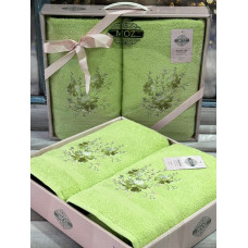 Moz cicek 03 2в1подарунковий набір рушників. 480 г/м2. Moz Туреччина.