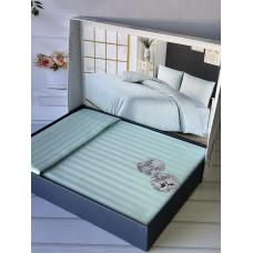 розмір. Постільна білизна. Однотонний в полоску (страйп) Поликотон. Happy cotton Туреччина 04