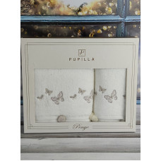 Pupilla 2в1 Sila butterfly krem рушники з помпонами.Туреччина