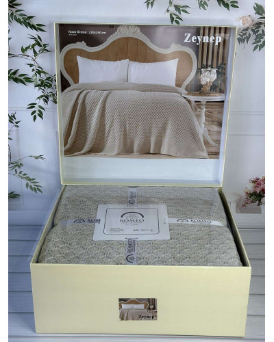 Zeynep bej в'язаний акріловий плед. Romeo Home Туреччина.