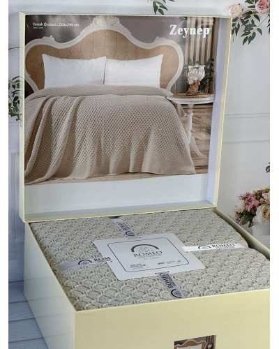 Zeynep bej в'язаний акріловий плед. Romeo Home Туреччина.