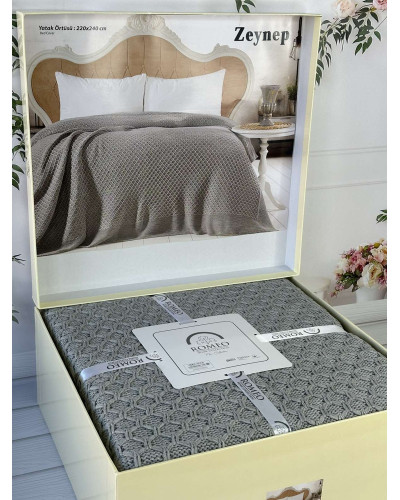 Zeynep gri в'язаний акріловий плед. Romeo Home Туреччина.