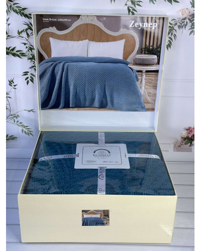 Zeynep petrol в'язаний акріловий плед. Romeo Home Туреччина.