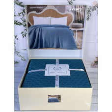 Zeynep petrol в'язаний акріловий плед. Romeo Home Туреччина.