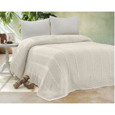 Erguvan krem в'язаний акріловий плед. Romeo Home Туреччина.