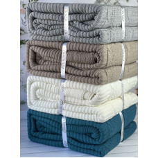 Erguvan gri в'язаний акріловий плед. Romeo Home Туреччина.