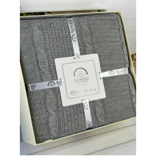 Erguvan gri в'язаний акріловий плед. Romeo Home Туреччина.