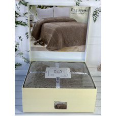 Erguvan koyu kahve в'язаний акріловий плед. Romeo Home Туреччина.