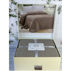 Erguvan koyu kahve в'язаний акріловий плед. Romeo Home Туреччина.