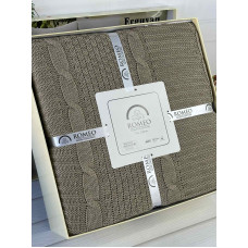 Erguvan koyu kahve в'язаний акріловий плед. Romeo Home Туреччина.