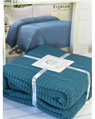 Erguvan petrol в'язаний акріловий плед. Romeo Home Туреччина.