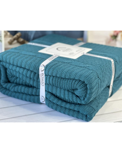 Erguvan petrol в'язаний акріловий плед. Romeo Home Туреччина.