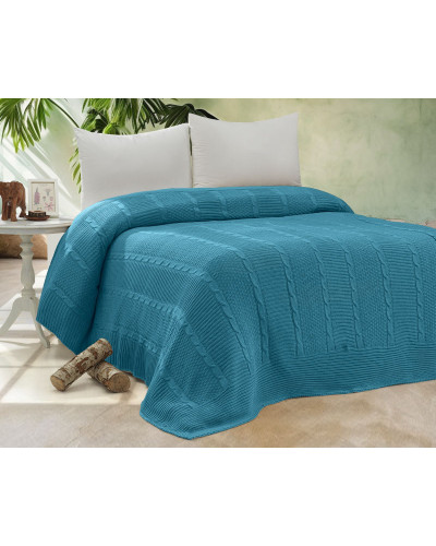 Erguvan petrol в'язаний акріловий плед. Romeo Home Туреччина.