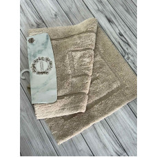 Kvadrat bej. Килимки в ванну кімнату 2в1. Pammuks Collection Туреччина