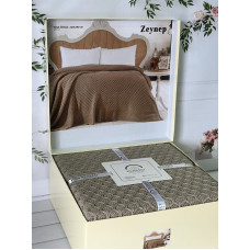 Zeynep koyu kahve в'язаний акріловий плед. Romeo Home Туреччина.