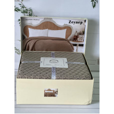 Zeynep koyu kahve в'язаний акріловий плед. Romeo Home Туреччина.