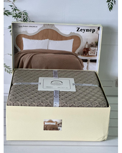 Zeynep koyu kahve в'язаний акріловий плед. Romeo Home Туреччина.