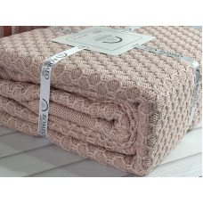 Zeynep persik в'язаний акріловий плед. Romeo Home Туреччина.