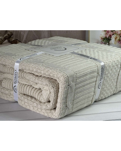 Erguvan bej в'язаний акріловий плед. Romeo Home Туреччина.