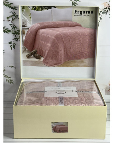 Erguvan persik в'язаний акріловий плед. Romeo Home Туреччина.