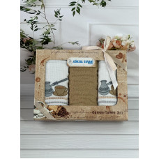 Suvari kofe 001 3в1 см., набір рушників (махра / вафелька).