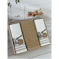 Suvari kofe 001 3в1 см., набір рушників (махра / вафелька).