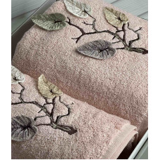 Piante Listik persik 3D 2в1 бавовняні рушники.Туреччина.