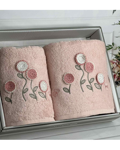 Piante ramaska pembe 3D 2в1 бавовняні рушники.Туреччина.