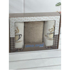Suvari kofe 002 3в1 см., набір рушників (махра / вафелька).
