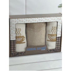 Suvari kofe 003 3в1 см., набір рушників (махра / вафелька).