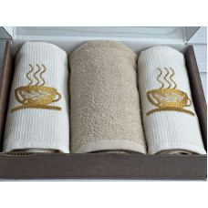 Suvari kofe 003 3в1 см., набір рушників (махра / вафелька).