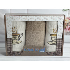 Suvari kofe 003 3в1 см., набір рушників (махра / вафелька).