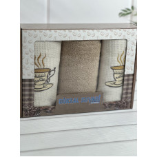 Suvari kofe 003 3в1 см., набір рушників (махра / вафелька).
