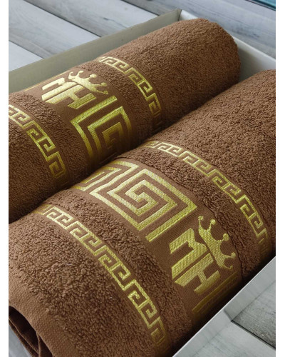 Moz versace bej 2в1подарунковий набір рушників.