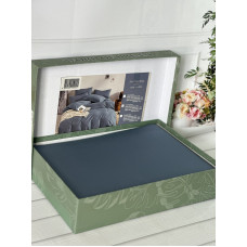 Blue сатинова постільна білизна євро розміру. Word of dream.