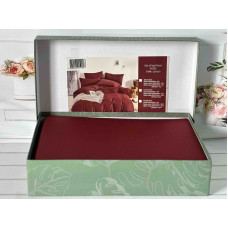 Bordo сатинова постільна білизна євро розміру. Word of dream.