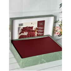 Bordo сатинова постільна білизна євро розміру. Word of dream.