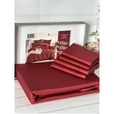 Bordo сатинова постільна білизна євро розміру. Word of dream.