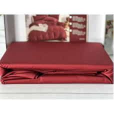 Bordo сатинова постільна білизна євро розміру. Word of dream.