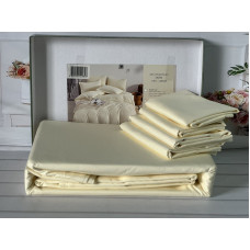 Krem сатинова постільна білизна євро розміру. Word of dream.