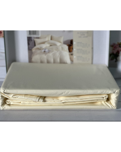 Krem сатинова постільна білизна євро розміру. Word of dream.