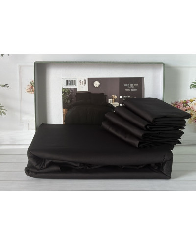Siyah сатинова постільна білизна євро розміру. Word of dream.