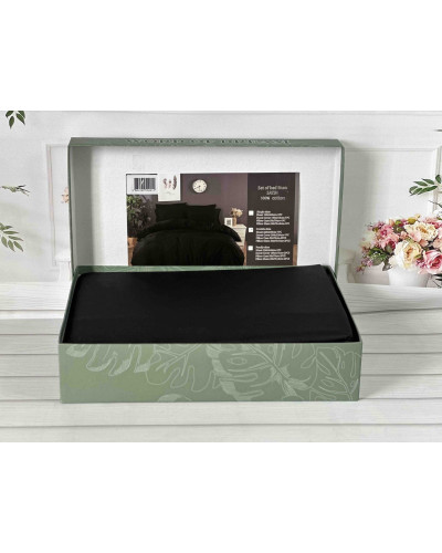 Siyah сатинова постільна білизна євро розміру. Word of dream.