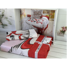 Cat дитча полуторна постільна білизна. Ранфорс. Romeo home Туреччина.