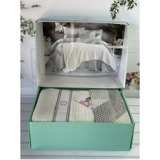 Krem Літній набір з Плед машинна в'язка. Romeo home Туреччина