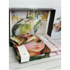 Sarila yesil дитяча полуторна постільна білизна. Ранфорс. Romeo home Туреччина.