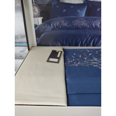 Asrin lacivert сатинова постіль з вишивкою.  розмір.