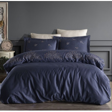 Asrin lacivert сатинова постіль з вишивкою.  розмір.