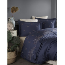 Asrin lacivert сатинова постіль з вишивкою.  розмір.