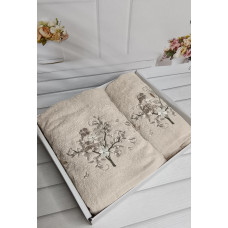 Piante sacura bej 3D 2в1 бавовняні рушники.Туреччина.